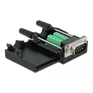 Riviliitin adapteri DB9 uros/RS232 kotelolla