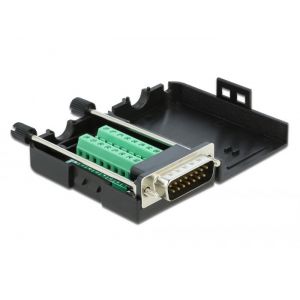 Riviliitin 16-pin adapteri D-Sub15 uros kotelolla