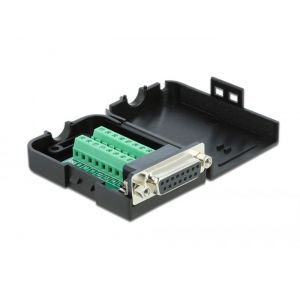 Riviliitin 16-pin adapteri D-Sub15 naaras kotelolla