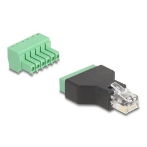 Riviliitin 6-pin kaksiosainen - RJ12