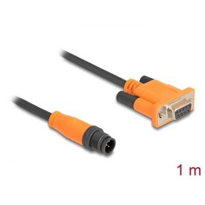 Delock M12 CAN Bus kaapeli A-koodattu 5-pin uros D-Sub 9-pin naaras 1 m