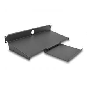 Delock 19″ hylly näppäimistölle ja hiirelle 1U tummanharmaa