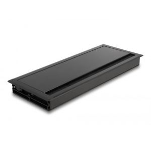 Kaapeliläpivienti pöytäasennukseen harjalla 300 x 120 x 28 mm musta