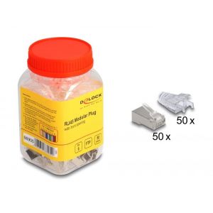 Delock Cat.6 FTP suojattu easy connect liitin sekä taivutussuoja 50kpl