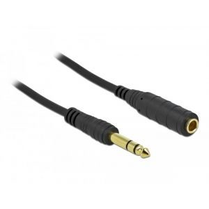 Delock Stereo 6.35 mm uros-naaras jatkokaapeli 5m