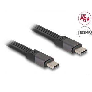 Delock USB-C 40 Gbps FPC litteäkaapeli 13,5 cm PD 3.0 100W E-marker