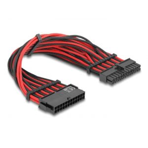 Delock ATX virta jatkokaapeli tekstiilisuojattu, 24-pin 0.3 m