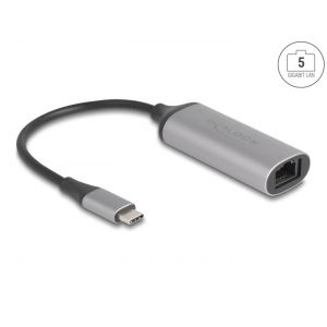 Delock USB-C 5 Gigabit LAN ethernet adapteri