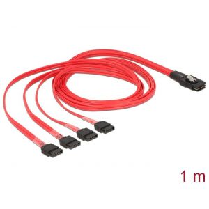 Delock Mini SAS SFF-8087 To 4x SATA 1 m kaapeli