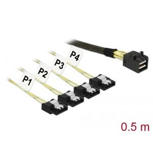 Delock Mini SAS HD SFF-8643 > 4 x SATA 0.5 m
