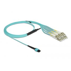 Delock MPO naaras - 12 x LC Duplex uros, Multi-mode OM3, 50/125 µm, 2 m kaapeli