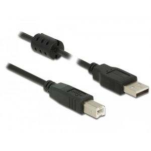 Delock USB 2.0 A-B häiriösuojattu 2m kaapeli musta