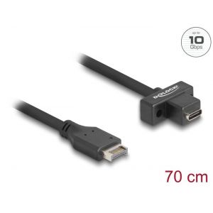 Delock USB 10 Gbps Type-E Key A 20 pin uros - USB-C naaras panel-mount 70 cm