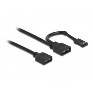 Delock RGB-liitäntäkaapeli 3-napainen 5 V RGB / ARGB-LED-valaistukseen 2x3-pin 50 cm