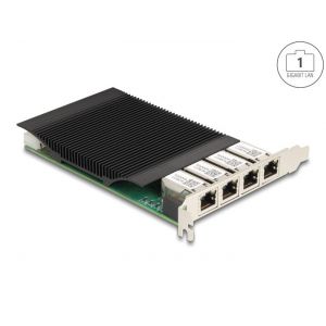 Delock PCI Express x4 -kortti 4 x RJ45 Gigabitin LAN PoE+ i350