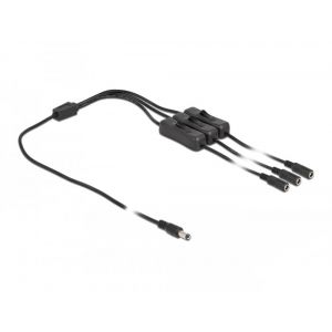 Delock DC 5.5 x 2.1 mm uros - 3 x naaras On/Off kytkimellä 1 m