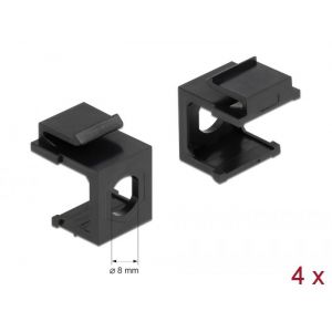 Delock Keystone suoja musta 8,0 mm reiällä 4 kpl