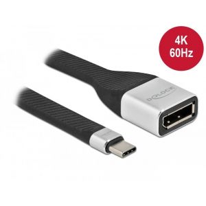 Delock FPC-litteä nauhakaapeli USB Type-C ™ uros - naaras Displayport 4K 60 Hz 14 cm