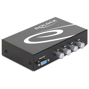 Delock VGA kytkin 4-porttia + Audio