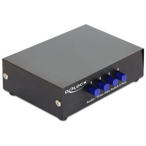 Delock Audio/Video RCA kaksisuuntainen kytkin 4-porttia