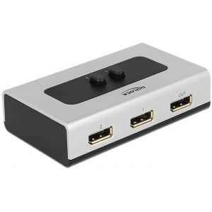 Delock Displayport 1.4 kytkin 2-porttia manuaalinen