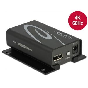 Delock DisplayPort 1.2 kytkin 2 x Displayport in - 1 Displayport out 4K