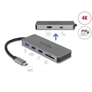 USB Type-C™ -telakointiasema mobiililaitteille 4K - HDMI / Keskitin / SD / PD 2.0