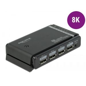 Delock DisplayPort 1.4 kytkin 8K 2 x 2 DisplayPort in - 1 x 2 DisplayPort out