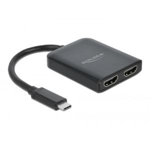 Delock USB-C/Thunderbolt 3 - 2 x HDMI splitteri 4K 60 Hz