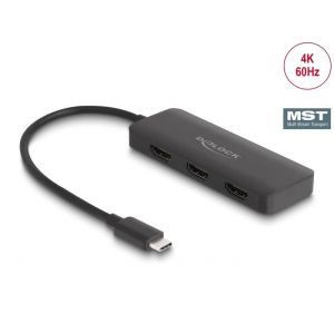 Delock USB-C (DP Alt Mode) - 3x HDMI splitteri MST 4K 60Hz