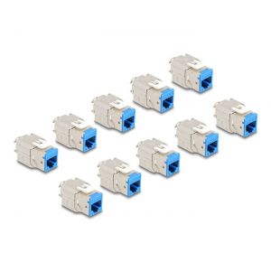 Delock Keystone RJ45 liitin LSA Cat.6A työkaluton sininen 10kpl