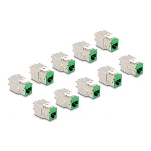 Delock Keystone RJ45 liitin LSA Cat.6A työkaluton vihreä 10kpl