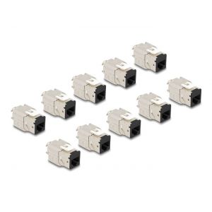 Delock Keystone RJ45 liitin LSA Cat.6A työkaluton musta 10kpl