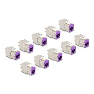 Delock Keystone RJ45 liitin LSA Cat.6A työkaluton violetti 10kpl