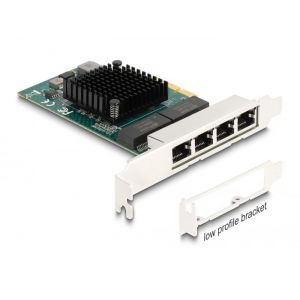 Delock PCI Express x4 - Gigabit 4 x RJ45 Broadcom verkkokortti