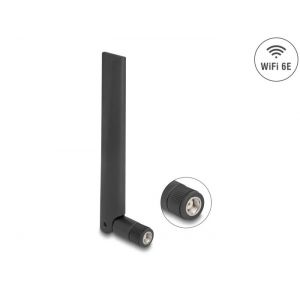 Delock WiFi 6E antenni RP-SMA naaras 3 dBi omnidirectional musta