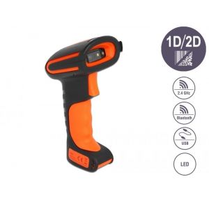 Delock teollinen viivakoodilukija 1D, 2D - 2.4 GHz, Bluetooth tai USB