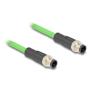 Delock M12 4-pin D-coded uros-uros PUR (TPU) 1 m