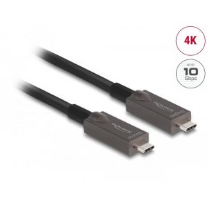 Delock aktiivinen optinen USB-C video + data + PD 60W 8m kaapeli
