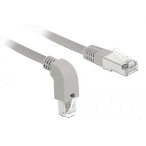 Ethernetkaapeli Cat6 , 90 asteen kulmalla alas, S/FTP, harmaa 0,5m