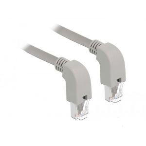 Ethernetkaapeli Cat6 , 2x90 asteen kulmalla alas, S/FTP, harmaa 2m