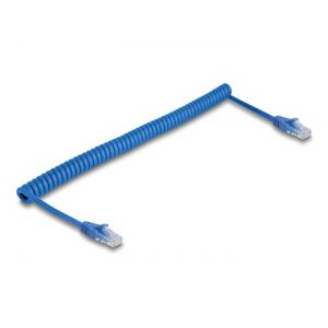 Delock RJ45 Kierrekaapeli Cat.6 UTP 0,8 m - 1,8 m sininen