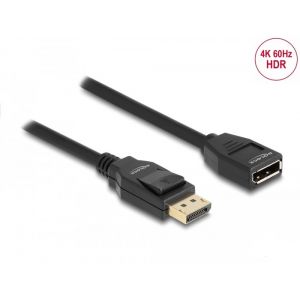 Delock Displayport 1.2 uros-naaras jatkokaapeli 3m 4K 60Hz