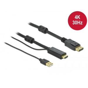 Delock HDMI -> Displayport 5m 4K 30Hz kaapeli