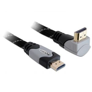 Delock High Speed HDMI kaapeli kulmalla harmaa 2m 4K 30Hz