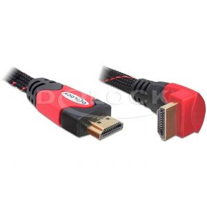 Delock High Speed HDMI kaapeli kulmalla punainen 1m 4K 30Hz