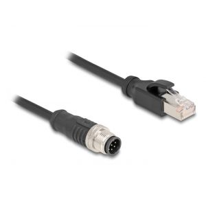 Delock M12 8-pin A-coded uros - RJ45 uros PVC 2m