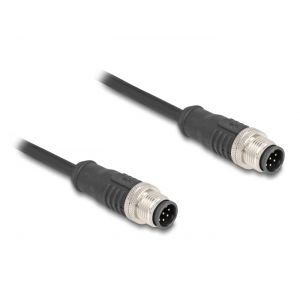 Delock M12 8-pin A-coded uros-uros PVC 5 m