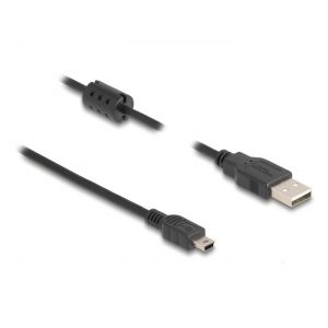 Delock USB 2.0 A uros - Mini-B uros 5,0 m musta