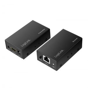 HDMI-extender setti lähiverkon yli, 60 m, 1080p/60 Hz, POC, IR